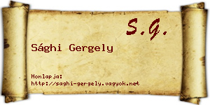 Sághi Gergely névjegykártya